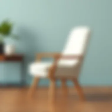Stylish white chair with wooden accents