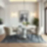 Elegant white round table in a modern dining room setting