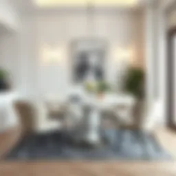 Elegant white round table in a modern dining room setting