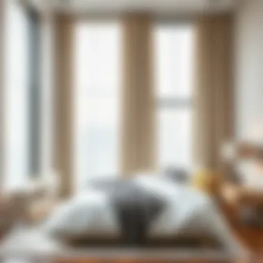 Chic Glass Curtains for a Contemporary Bedroom Contemporary bedroom with chic floor-to-ceiling glass curtains