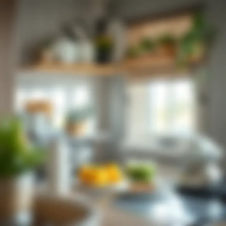 Decorative Impact of Dish Drying Rack in Kitchen A beautifully decorated kitchen highlighting dish drying rack