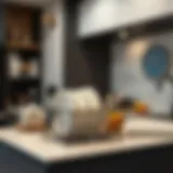 Stylish dish drying rack integrated into a modern kitchen