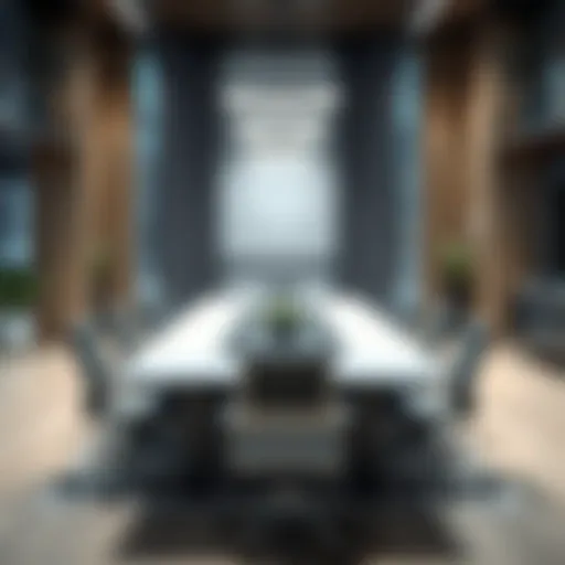 Contemporary Conference Table Design A modern conference table set in a stylish office environment