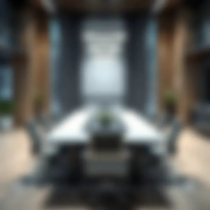 Contemporary Conference Table Design A modern conference table set in a stylish office environment