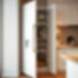 Modern pantry cabinet next to refrigerator enhancing home organization