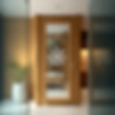 Geometric Etched Design Stylish etched glass door with geometric patterns