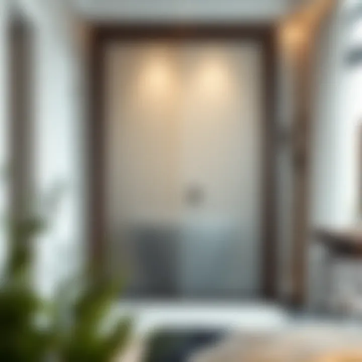 Frosted Glass Charm Luxurious frosted glass door adding privacy and charm