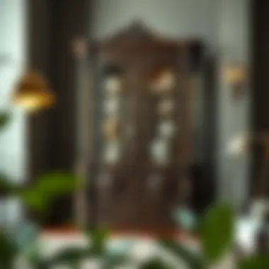 Timeless glass display cabinet with vintage decor