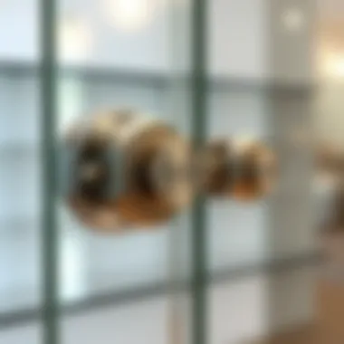 Intricate Lock Mechanism of Glass Cabinet Close-up of a glass cabinet lock mechanism