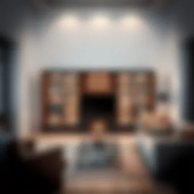 Contemporary Glass Cabinet in Living Space Stylish glass cabinet in a modern living room setting