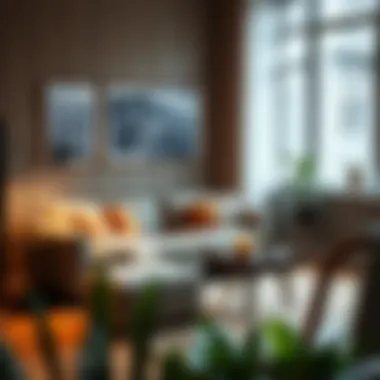 Cozy Living Room Setting with Sofa Bed Cozy living room setting with stylish sofa bed