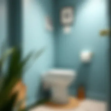 Chic Colored Toilet with Interior Decor Chic design of a colored toilet blending with interior decor.