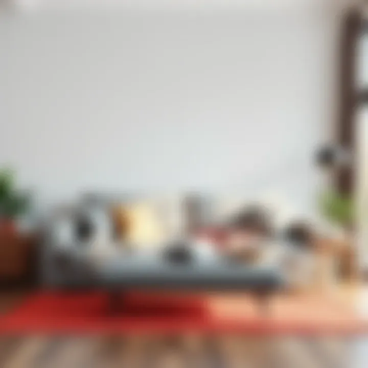 Chic living area featuring a stylish sofa bed arrangement