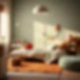 Comfortable children's floor bed in a playful room setting