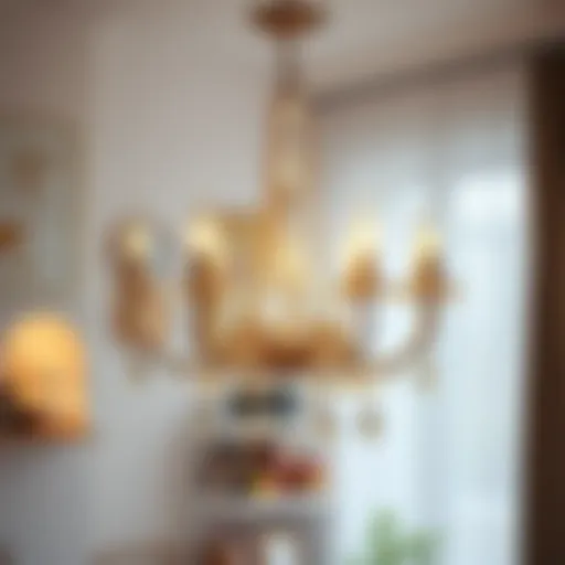 Elegant chandelier designed for a child's room, showcasing playful elements and soft colors.