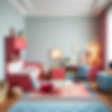 A beautifully designed children's room with vibrant colors and functional furniture