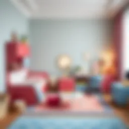 A beautifully designed children's room with vibrant colors and functional furniture