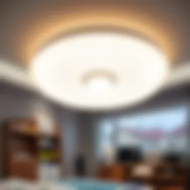 Stylish ceiling light fixture that blends modern aesthetics with safety features for children.