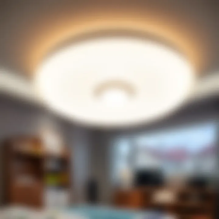 Stylish ceiling light fixture that blends modern aesthetics with safety features for children.