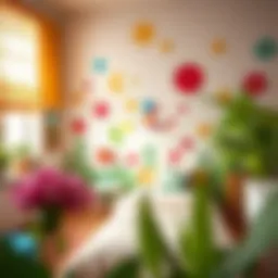 Colorful wall stickers in a child's bedroom