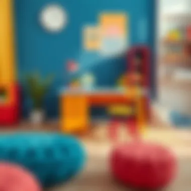 Vibrant Children's Study Desk Design Stylish children's study desk with vibrant colors