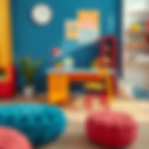 Vibrant Children's Study Desk Design Stylish children's study desk with vibrant colors