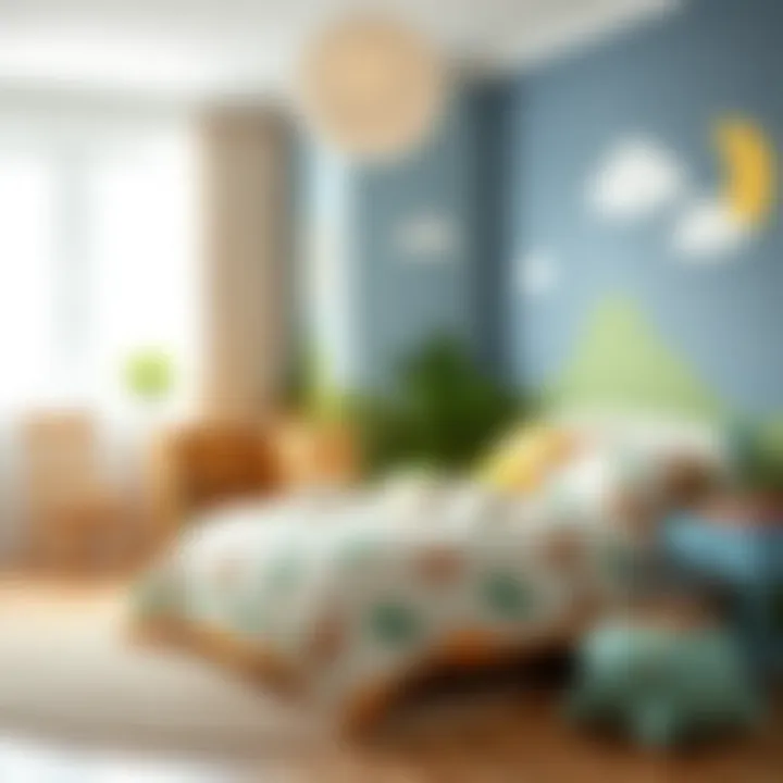 A cheerful children's bedroom featuring themed bedding designs