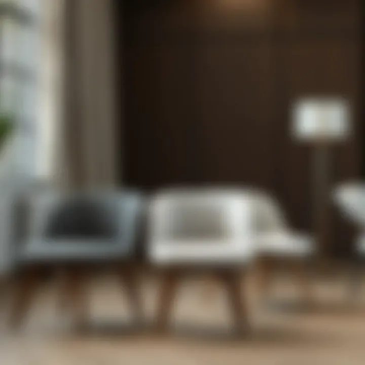 Different types of chair materials displayed