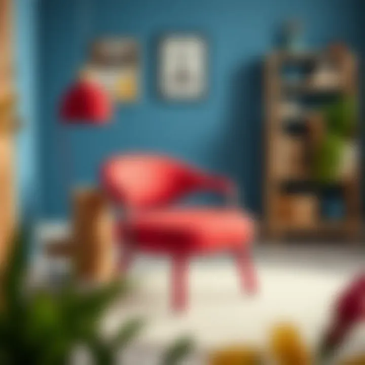 A stylish children's chair in a vibrant color