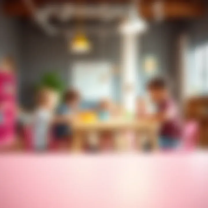 Engaged children at a vibrant activity table, exploring and learning