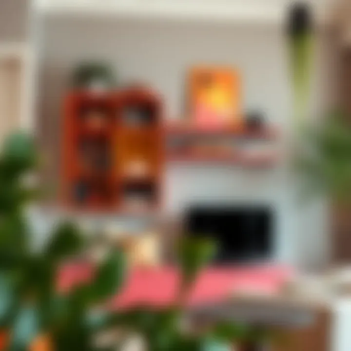 Colorful shelf design enhancing room decor