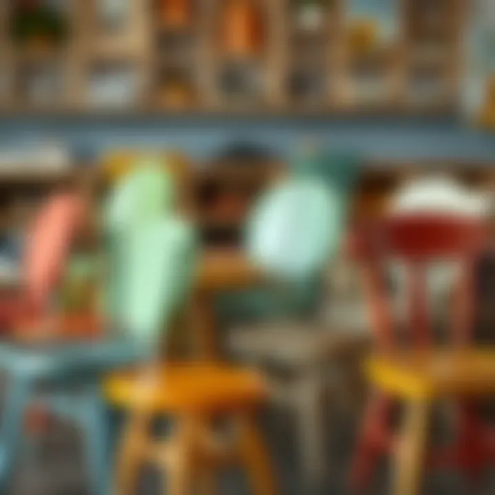 Diverse Styles for Every Child Variety of colorful wooden chairs for kids