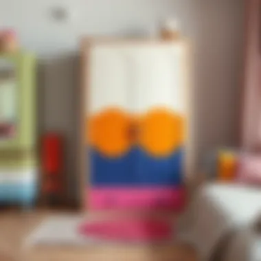Playful Wooden Wardrobe for Kids Wooden children's wardrobe with playful colors