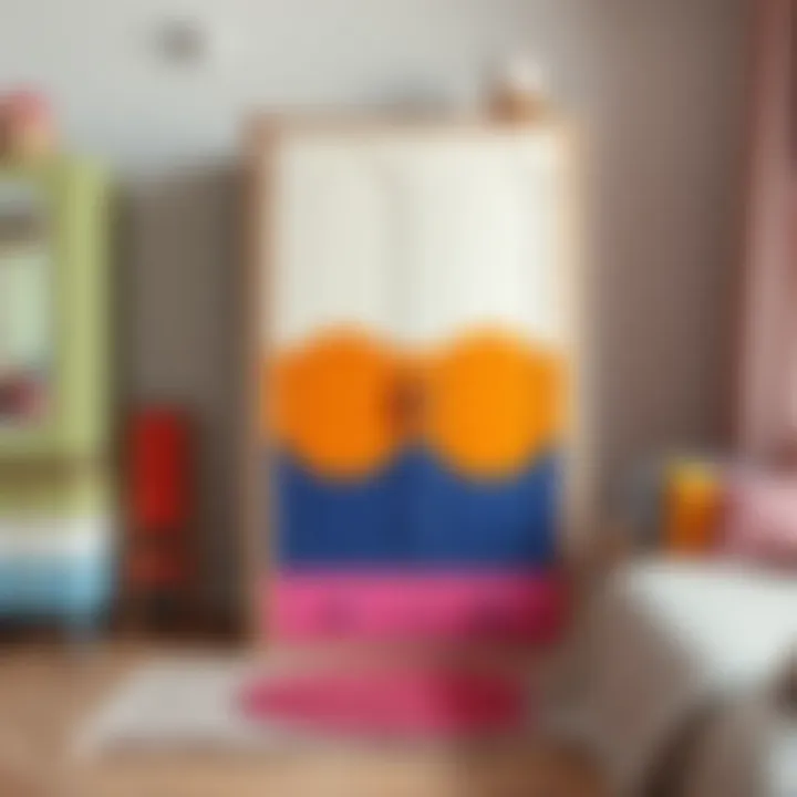 Playful Wooden Wardrobe for Kids Wooden children's wardrobe with playful colors