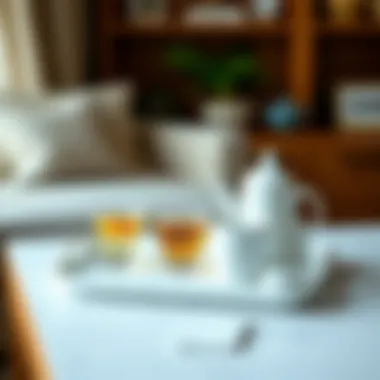 Clean and organized plastic tea tray ready for use