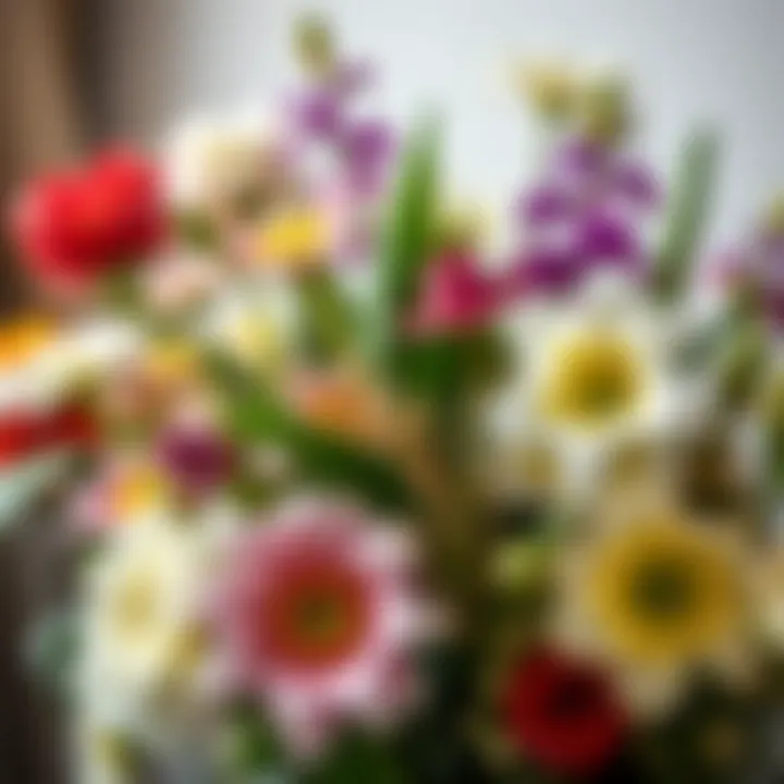 Variety of Indoor Flowers for Home Decoration Close-up of diverse indoor flowers