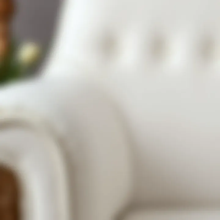 Close-Up of White Leather Chair Texture Close-up of the texture of a white leather chair