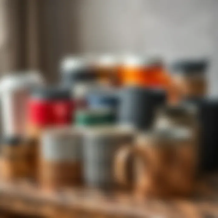 A collection of English thermal mugs in various materials