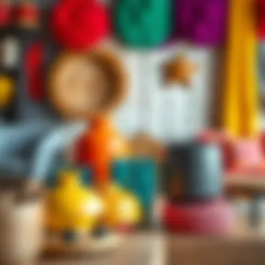 Colorful home accessories on display