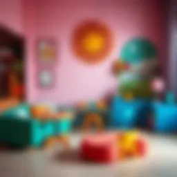 Colorful kids' furniture arrangement enhancing creativity