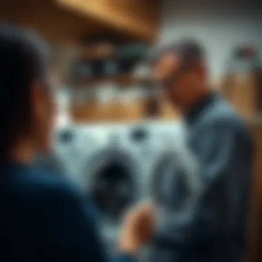 User inspecting dryer settings