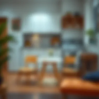 Stylish kitchen setup highlighting a compact table in a cozy space