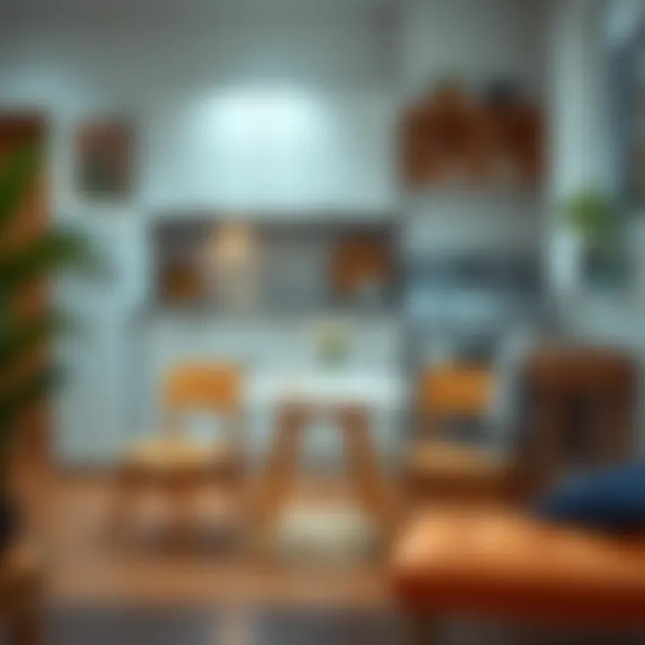 Stylish kitchen setup highlighting a compact table in a cozy space