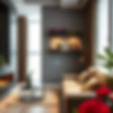 Integrating Flower Shelves into Modern Interiors Contemporary interior featuring a well-integrated flower shelf