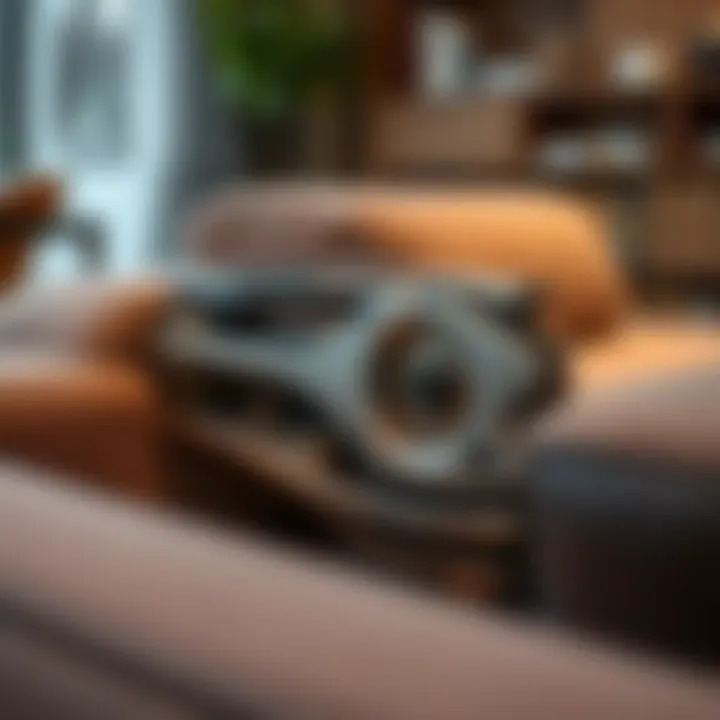 Innovative Mechanism of a Convertible Sofa Close-up of the mechanism of a convertible sofa