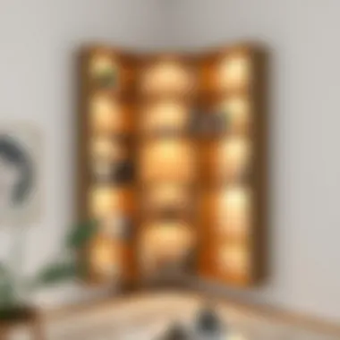 Geometric Corner Bookshelf Innovation Unique corner bookshelf design with geometric shapes