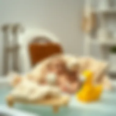 Cozy Bath Setup for Infants A cozy bath environment featuring soft towels and bath toys
