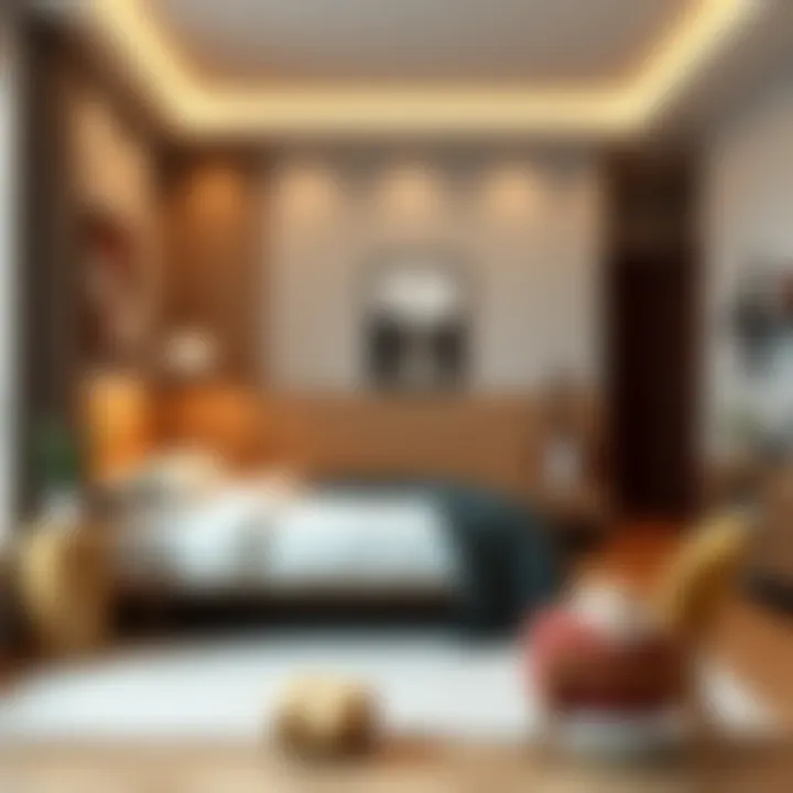 Cozy bedroom featuring a double bed base and decor