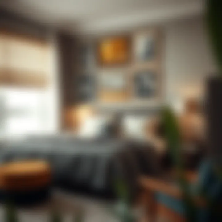 Cozy Bedroom Decorated with Framed MDF Pieces Cozy bedroom adorned with framed MDF pieces