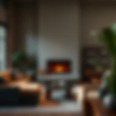 Cozy family room with a stylish fireplace unit